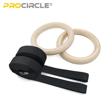 Wooden Gym Rings Nylon Strap Cross Fitness for Sale