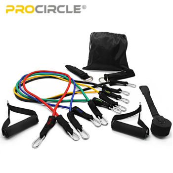 ProCircle 11 Pcs Adjustable Resistance Tube Kit Band Set for Workout