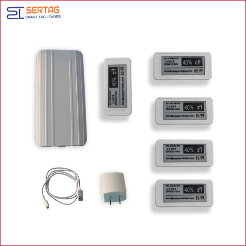 Bluetooth 5.0 White Black Digital Price Tag E-ink Electronic Shelf Label Demo Kit