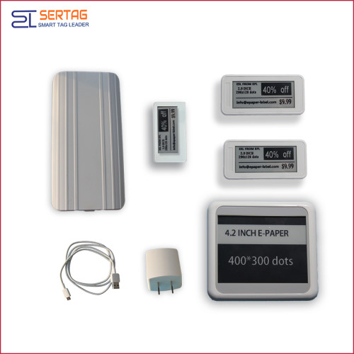 Bluetooth 5.0 White Black Digital Price Tag E-ink Electronic Shelf Label Demo Kit