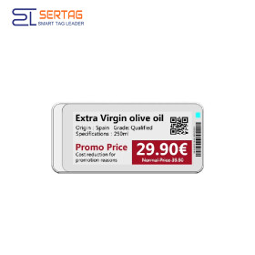 Etiqueta de papel electrónica con Bluetooth de 2,9 pulgadas, etiqueta de precio electrónica