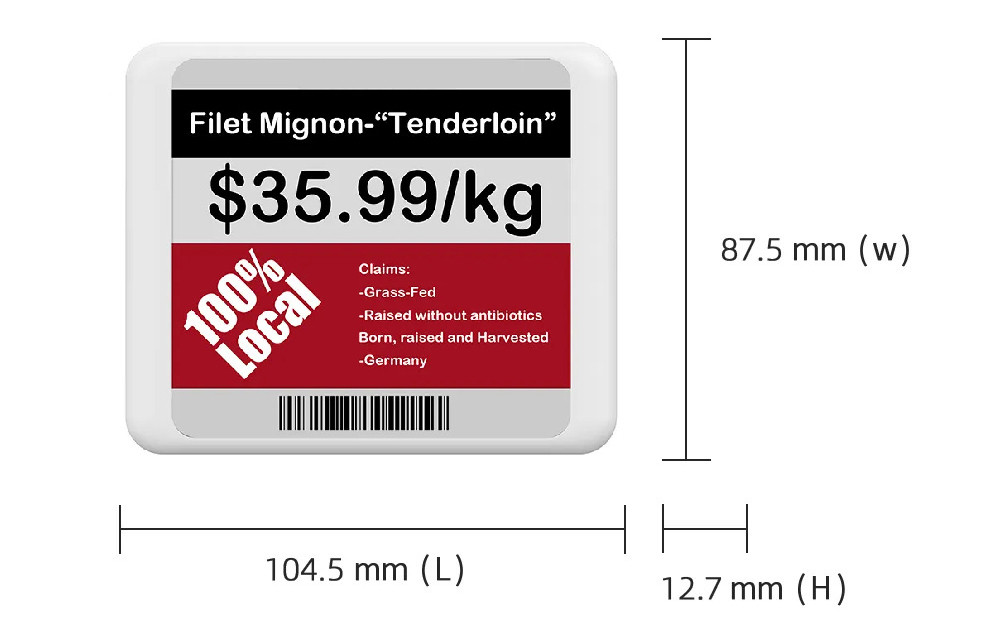 Sertag Electronic Shelf Labels 4.2inch BLE