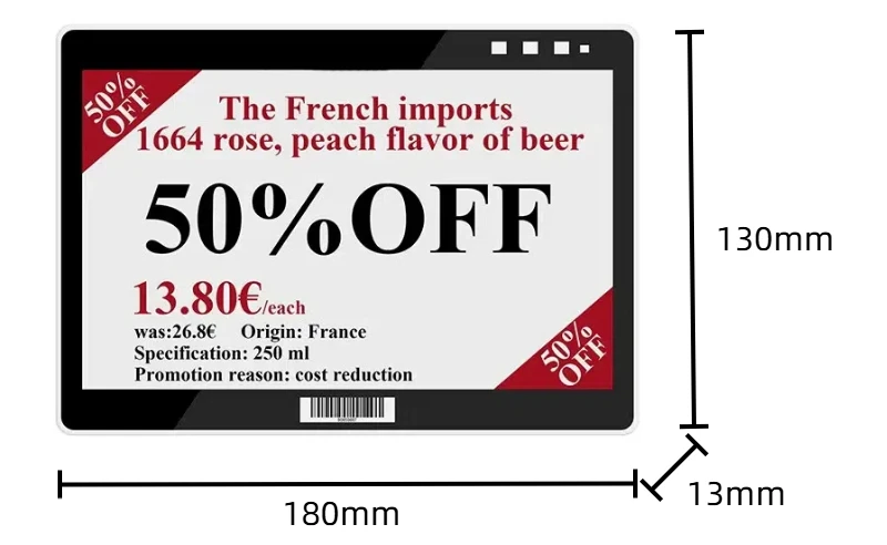 7.5 inch wifi electronic price tags