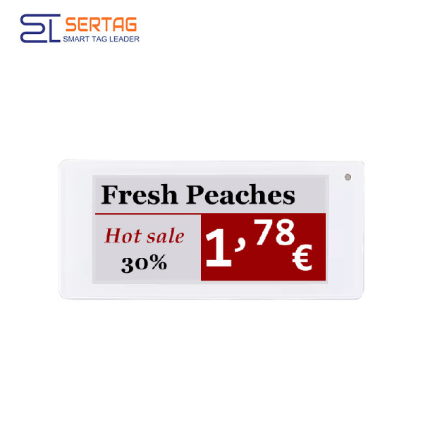 Sertag etiquetas de precios electrónicas de 2,9 pulgadas venden al por menor el papel electrónico inalámbrico 2.4G
