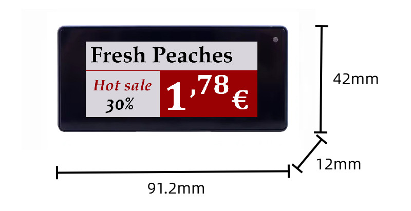 Etiquetas de precios electrónicas de 2,9 pulgadas