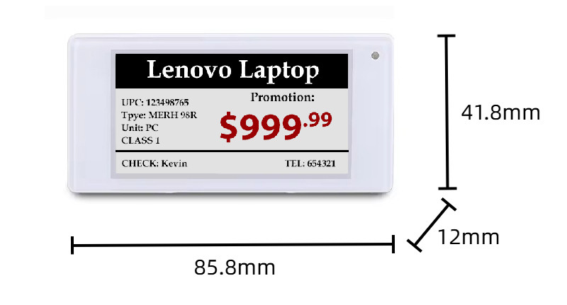 2.66 inch epaper digital price label