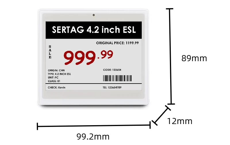4.2 inch electronic shelf labels