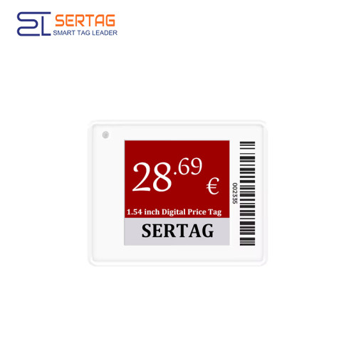Etiquetas de precios digitales Sertag, etiquetas electrónicas de baja potencia de 1,54 pulgadas para supermercado