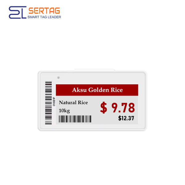433MHz Etiquetas electrónicas para estantes de venta minorista Sertag, etiquetas de papel electrónico de 2,13 pulgadas, bajo consumo