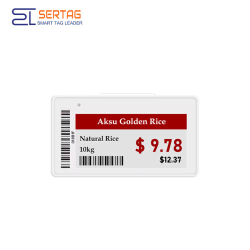 Etiqueta de precio digital Rf433MHz tricolor de 2,13 pulgadas para supermercados