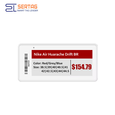 Sertag Retail Digital Smart Labels Rf 433Mhz Tricolors 2.9 inch Electronic Price Tags