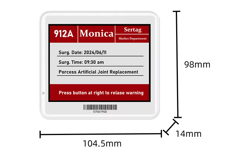 Sertag Electronic Name Card Low Power In Hospital