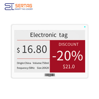 Precio electrónico BLE etiquetas digitales inteligentes de baja potencia de 10,2 pulgadas, funcionamiento móvil