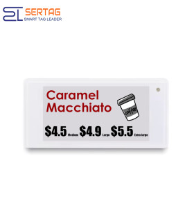 2.4G Etiqueta de precio electrónica de 2,13 pulgadas para estanterías minoristas de bajo consumo