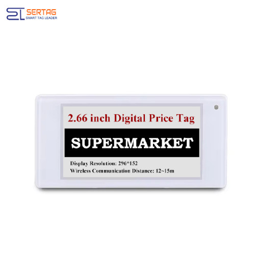 2.4G Sertag Retail Electronic Shelf Labels 2.66 inch Low Power Epaper Digital Price Labels