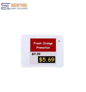 2.4G Etiqueta electrónica inalámbrica para estantes de 1,54 pulgadas y 4 colores para venta minorista