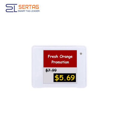 2.4G Etiqueta electrónica inalámbrica para estantes de 1,54 pulgadas y 4 colores para venta minorista