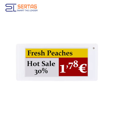 Etiqueta de precio digital inalámbrica para supermercado con pantalla de tinta electrónica de 4 colores y 2,9 pulgadas