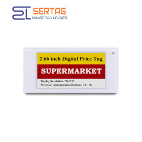 2.4G 2.66 inch 4 Colors E ink Display Label 30m Communication Distance Digital Price Tags for Retail
