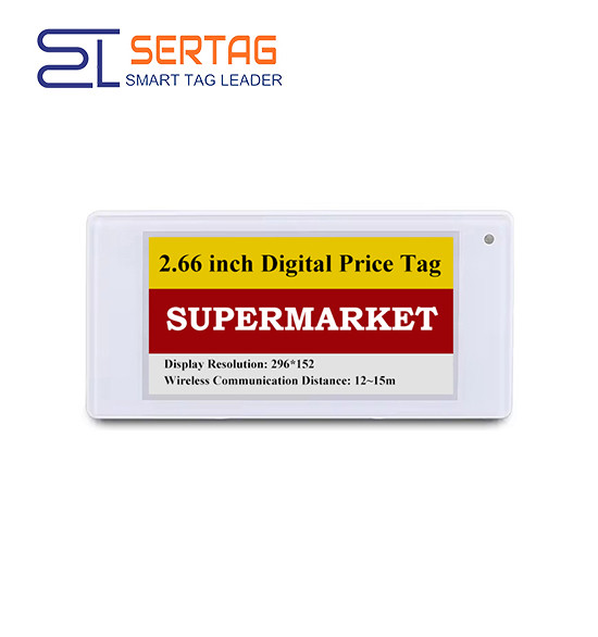 2.4G 2.66 inch 4 Colors E ink Display Label 30m Communication Distance Digital Price Tags for Retail