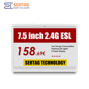 2.4G Etiqueta de precio digital inalámbrica de 7,5 pulgadas y 4 colores para venta minorista