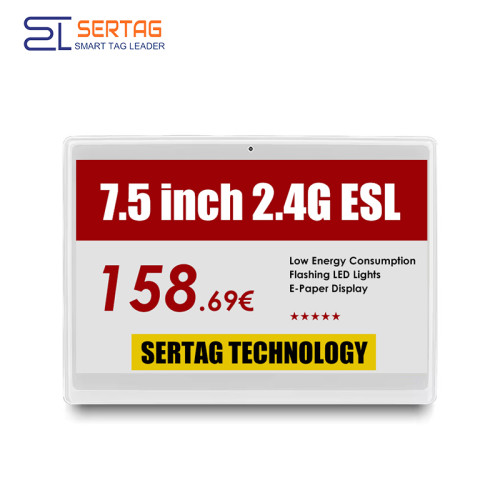 7.5 inch 4-Color Eink ESL Price Tag Wireless IP65 Retail Electronic Price Labels Solution