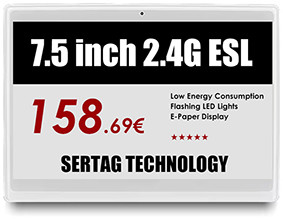 7.5 inch tri-colors electronic shelf label