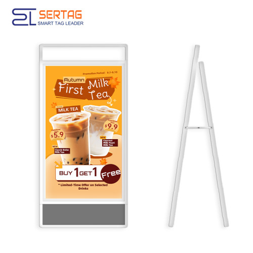 31.5 inch E-paper Digital Signage Standee Color Wireless Indoor Electronic Paper Signage Solution