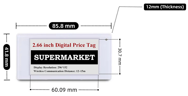 2.66 inch epaper digital price label