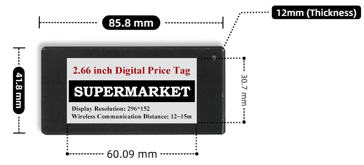 2.66inch electronic price tag