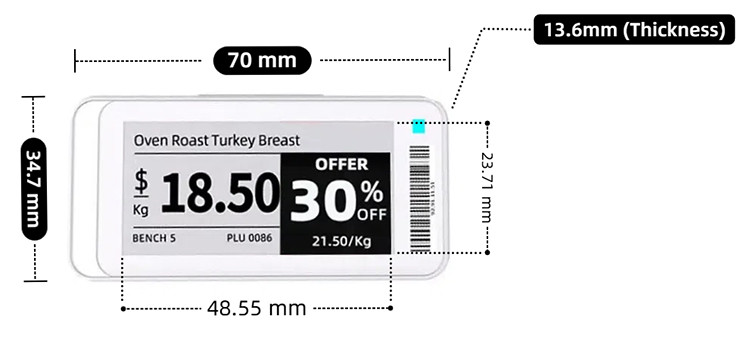 2.13inch electronic price tags