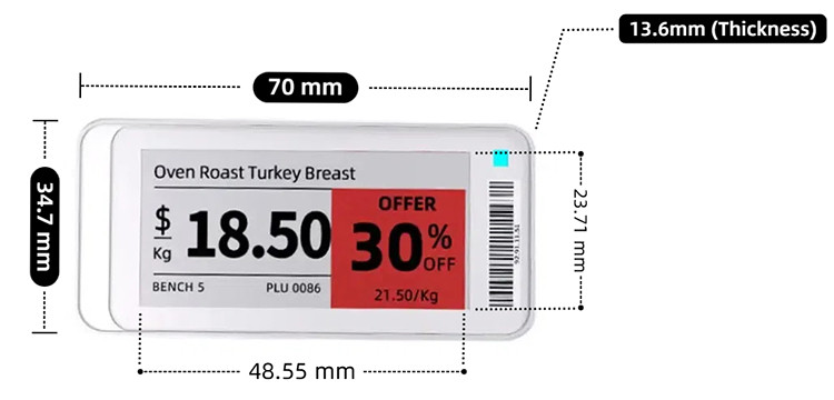 2.13 inch BLE electronic price tags