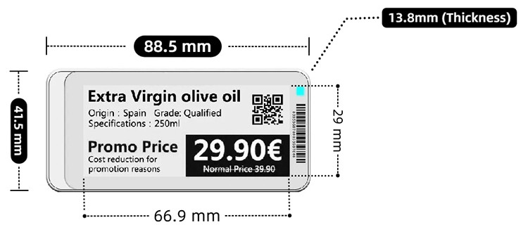 2.9inch Bluetooth esl epaper