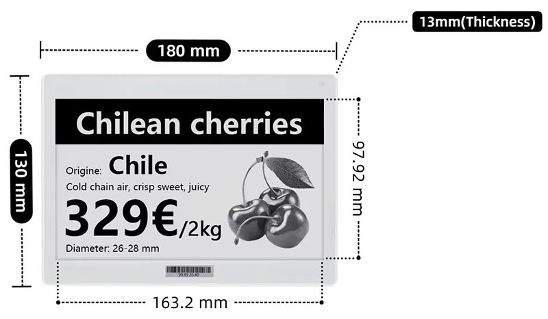 7.5 inch digital price tag for supermarket