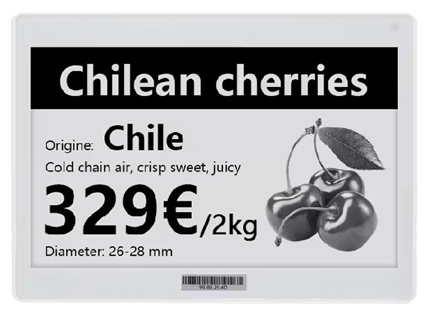 7.5 inch digital price tag