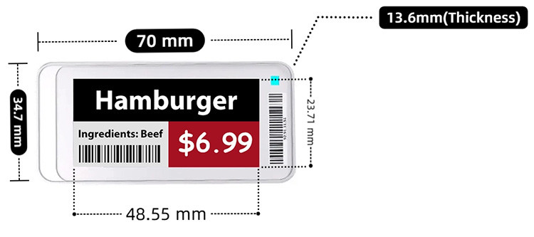 2.13 inch electronic price label