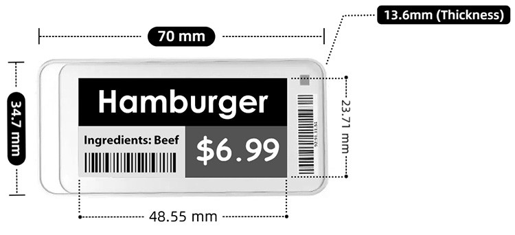 2.13 inch digital tag
