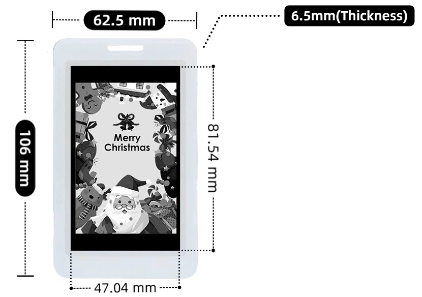 3.7 inch digital eink name card