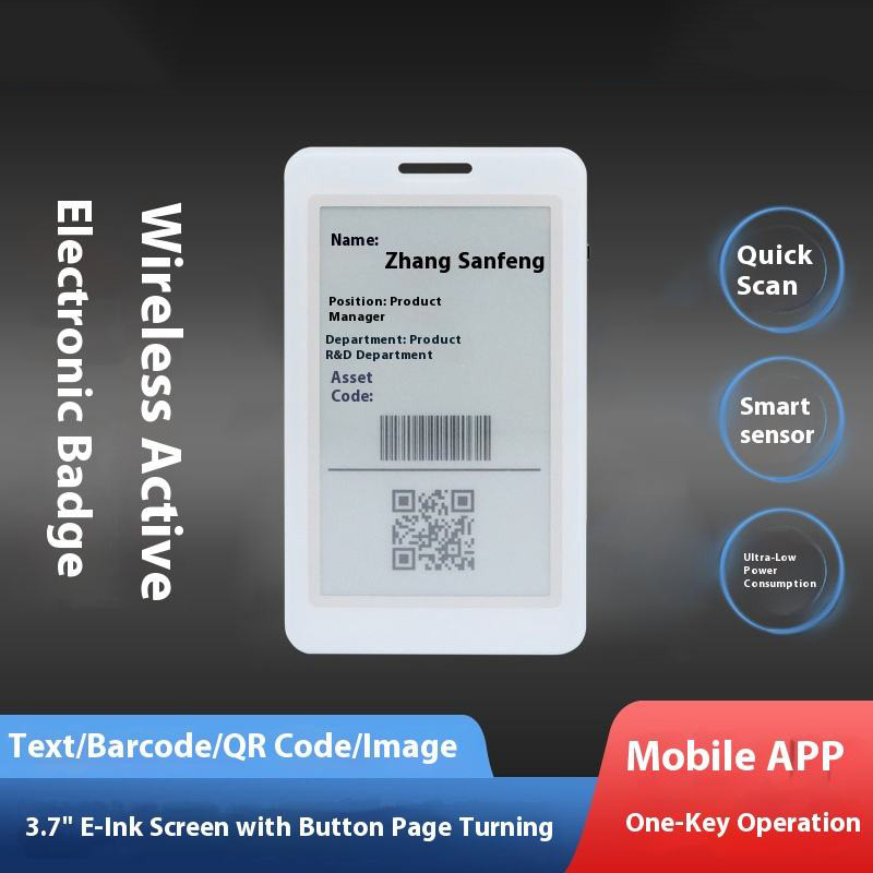 3.7 inch e-ink smart badge