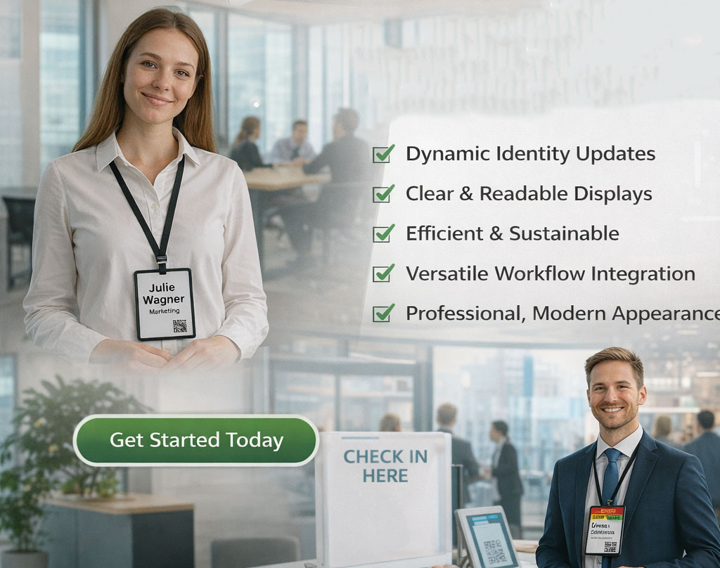 Características del Gafete Inteligente E-Ink para Empleados