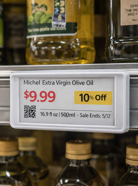 eletronic price tag in retail