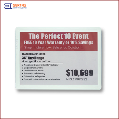 12.50 inch digital price tag E-ink Electronic Shelf Label with black white and red