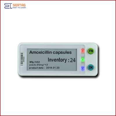2.9 inch digital price tag e-ink electronic shelf label with two buttons for warehousing