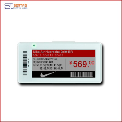 2.9 inch digital price tag E-ink Electronic Shelf Label with black white and red for retail