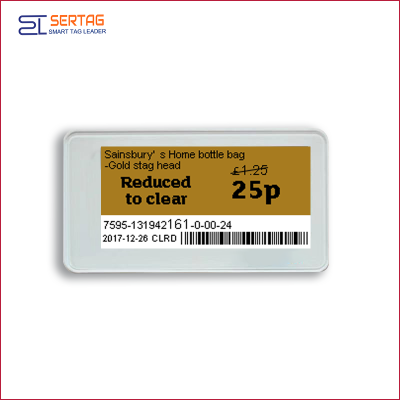 2.9inch bluetooth 5.0 white black & yellow digital price tag E-ink Electronic Shelf Label for retail