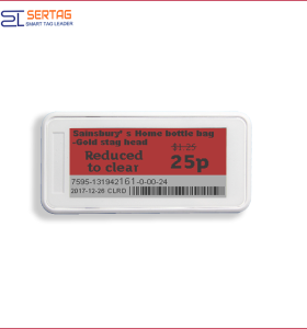 2.9inch bluetooth 5.0 white black & red digital price tag E-ink Electronic Shelf Label for retail
