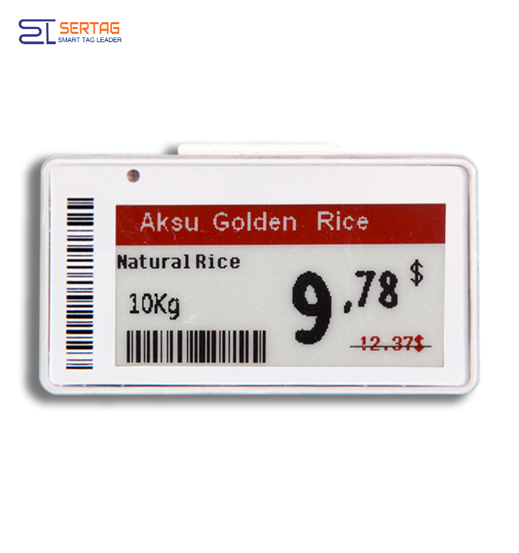 2.13inch digital price tag Eink Electronic Shelf Label with black white and red SERTAG