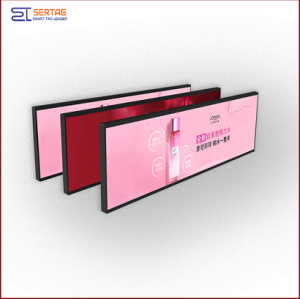 Pantalla LCD de borde de estante de exhibición de barra LCD estirada de señalización Digital de 35 pulgadas para publicidad de supermercado
