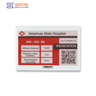 Sertag E-ink Bedside Card Tricolrs For Healthcare