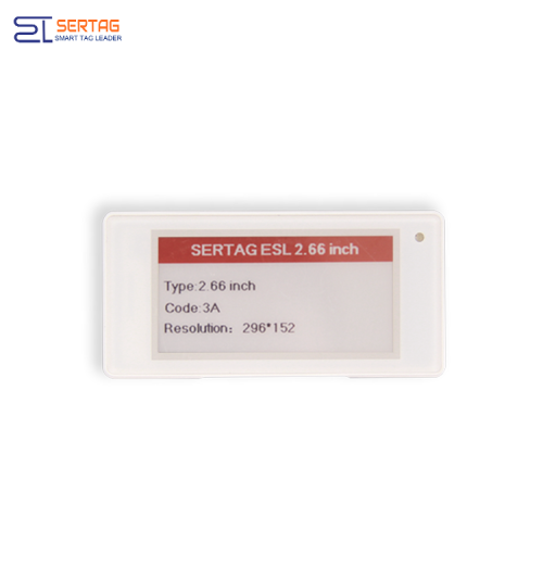 Sertag Retail Electronic Shelf Labels 2.4G 2.66 pulgadas BLE Low Power SETRV3-0266-3A